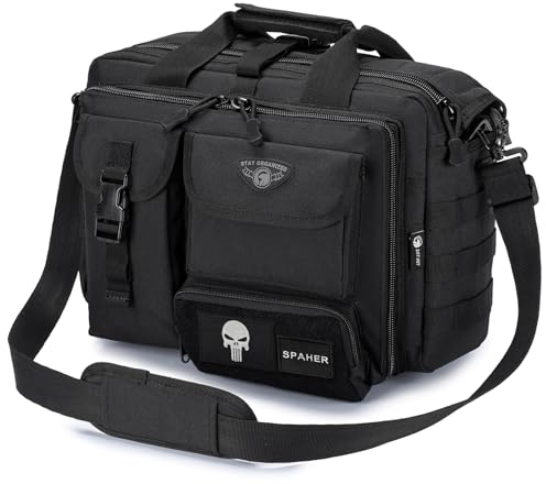 SPAHER Arbeitstasche Laptoptasche 14/15.6/17.3 Zoll Messenger Bag Herren Pilotentasche Aktentasche Taktische Tasche Militär Tragetasche Schultertasche Geschenk für Männer