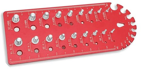 Tester di Filettatura, Misuratore di Filettatura per Bulloni e Dadi in Lega di Alluminio, Dimensioni e Filettature delle Viti