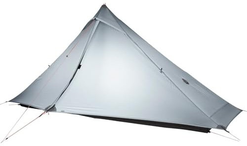 3FULGEAR Lanshan 1 Pro Upgraded Ultralight 1-Person Camping Tent – 3/4 Season, 20D Double-Sided Silicone Nylon, Waterproof, Lightweight for Hiking, Trekking, Climbing (Grey, 4 Season Upgraded)