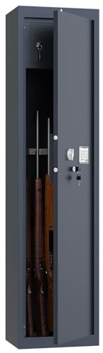 Profirst Waffenschrank Forest 5 Stahl Elektronikschloss Notöffnung separat versperrbarer Innentresor Schaumstoffwaffenhalter inkl. Befedtigungsmaterial