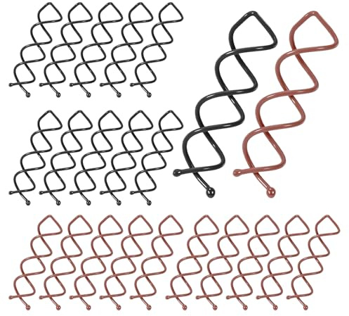 20 Stück Spiral-Haarnadeln, Französische Spiral-Hair Pin Haarklammern für DIY Haarstyling, Haarschmuck geeignet für verschiedene Haarstile Feines, dickes und langes Haar (Schwarz, Curry)