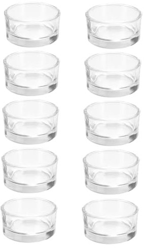 POPETPOP 10pezzi Portacandele in Vetro Trasparente Contenitore Per Candele Profumate Semplice e Riutilizzabile Per Decorazione Domestica e Speciali