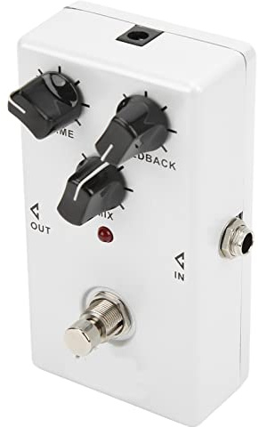 BBD Pedal de retardo analógico, pedal de efecto de guitarra eléctrica, True Bypass con 3 perillas, metal monobloque para tonos cálidos y claros, tamaño compacto para transporte