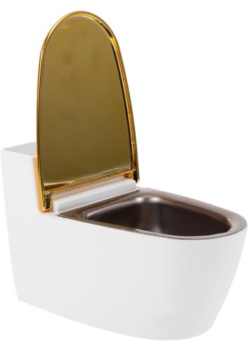 LOORGVEL Posacenere da Parete a Forma di Wc Coperchio, in Plastico e Acciaio Inossidabile, Stile Moderno e Lussuoso per Bagno Elegante