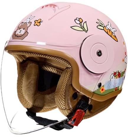 Barnhjälm, Barnmotorcykelhjälm För Skoter, Justerbar Öppen Motorcykelhjälm För 6-15 År Gamla Pojkar Och Flickor B,(46-54CM)