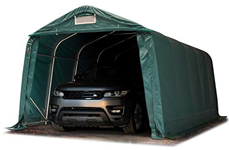 TOOLPORT Tente-Garage 3,3x6 m PVC PRIMEtex 2300 Haute densité Anti-feu abri Garage, Tente de Stockage Vert