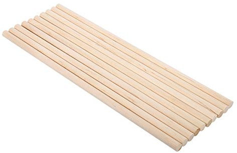 Träpinnar 10 st 30 cm långa gör-det-själv träkonst hantverkspinnar trästavar träverktyg 5 storlekar (10 mm x 30 cm)