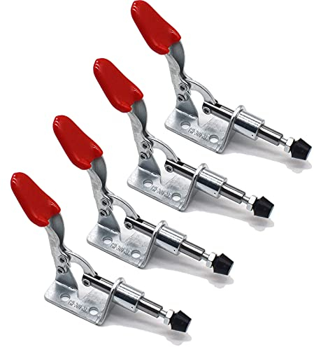 WiDream 4 pcs Abrazadera Horizontal, Toggle Clamp Push Pull Toggle, Abrazaderas de Palanca de Liberación Rápida, para Operación de Máquinas, Carpintería, Soldadura (Fuerza de Cierre de 45 Kg)