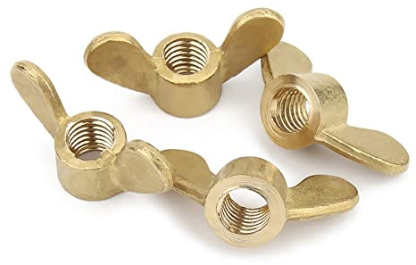 CONPHERON Tuercas de Mariposa de Latón, Palomillas Tuercas de Alas de Latón, M4, 6 pcs