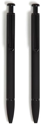 U Brands Midnight Monterey Ballpoint Pens, Set of 2, Soft Touch, Painted Black Details, Bold (1.0 mm) Point, Black Ink