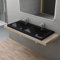doporro Einbauwaschbecken Mineralguss Waschbecken BTH: 120x48x12cm in schwarz Gussmarmor Waschplatz Doppelwaschbecken Waschtisch Colossum03