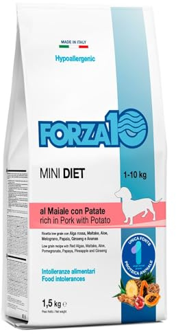 Forza 10 Mini-Diät mit Kartoffeln für Hunde mit Nahrungsmittelunverträglichkeiten Trockenfutter für Hunde 1,5 kg