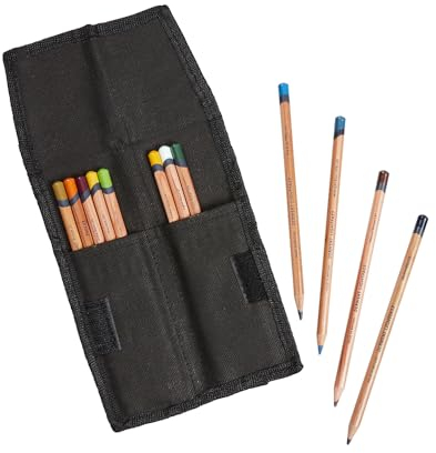 Derwent Federmäppchen, Schwarz, Rollmäppchen für Erwachsene, Nylon, Etui mit Klettverschluss,hochwertiges und strapazierfähiges Mal- & Bürozubehör, 2306221