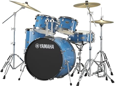 Yamaha Rydeen 5-Piece Drum Set With 22 Bass Drum, Floor Tom, 2 Toms With Ball Clamp And Wood Snare Drum, Sky Blue
