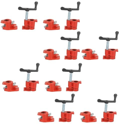 Trintion 8 Stück Rohrschraubzwinge 3/4 Zoll Rohr Schraubzwingen Set Schnellspanner Metallklammer Rohrklemmen Rohrzwingen Rohrschelle Schraubstock für Holzbearbeitung