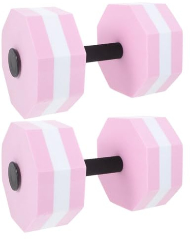 LIOOBO Water Exercise Dumbbells - Aquatic Exercise Dumbell Pair, Foam Pool Weights Dumbbells, Water Fitness Barbells Equipment Pink