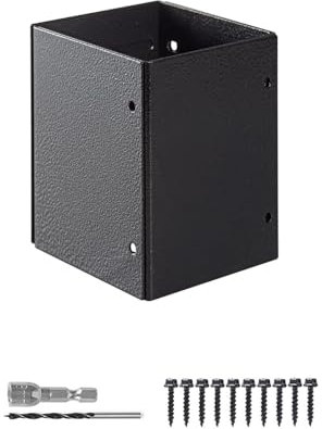 Juego de protectores de postes, protectores de base de postes inoxidables de 3.3 a 6 pulgadas, soportes impermeables para buzones, cubiertas, pérgolas, cenadores y barandillas de pabellón