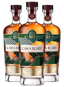 Casa Baru Double Crop Rum, Premium Aged Pure Pot Still Rum from Panama, 3 x 70cl, 40% ABV, made with Locally Sourced Ingredients, Oak Barrel finished, great for gifting Rum lovers
