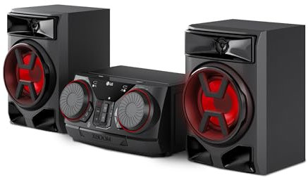LG CK43N - Microcadena XBOOM, Sistema de Sonido 300W, Bluetooth, USB, Entrada Aux, Sincronización TV, Control de Fiesta, Ecualizador, Reproductor MP3, Audio Potente para Casa y Fiestas, Negro