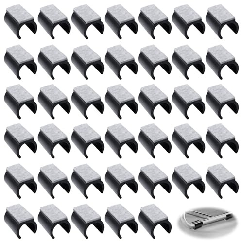 Sixfolo 40 Piezas Almohadillas de Tubo para Silla Ø20-22mm Protector Patas Sillas en Forma de U Deslizadores para sillas Oscilante con Fieltro para Tubos Sillas de Muebles
