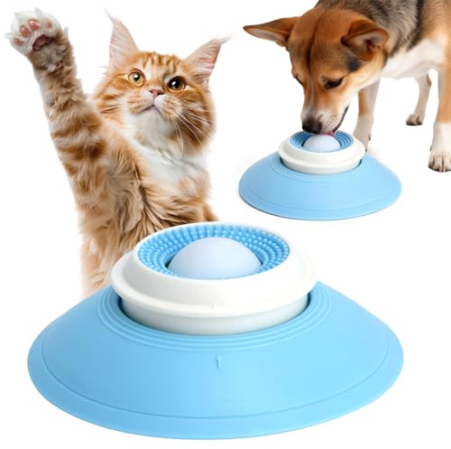 Bol à Lécher pour Chien avec Ventouse Jouet Interactif Tapis Anti-Glouton avec Balle Stimule la Santé Dentaire Ralentit la Nourriture pour Chien Tapis de Léchage Pratique et Facile à Nettoyer