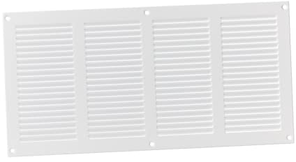 400x200mm Griglia di Ventilazione con Zanzariera - Griglie D'Aerazione in Metallo - Acciaio, Bianca