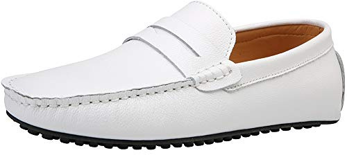 Jamron Hommes Cuir Synthétique Stylé Boucle Mocassin Pantoufles Penny Loafers