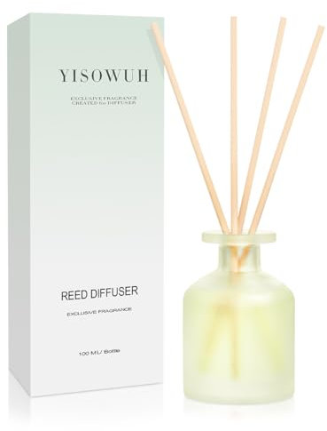 YISOWUH Reed Diffusore - Jasmine Green Tea 3.38oz (100ml) 1 Pack Olio Essenziale Reed Set Diffusore con 8 bastoni, profumo di lunga durata per la casa, bagno, camera da letto, arredamento