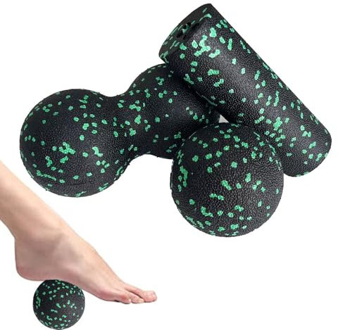 HSAJS 3 Pezzi Set Palline Massaggio Miofasciale Rullo Trigger Point Terapia Muscolare Rilascio Tensione Automassaggio