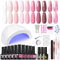 UR SUGAR Vernis Semi Permanents UV Set avec Lampe U V 48W Vernis à Ongles Gel 10 Rose Pink Blanc Pâle Couleurs Starter Kit Semi Permanents Studio Base et Top Matte Coat manucure DIY