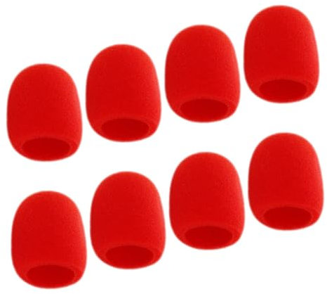 Toyvian Lot De 8 Bonnette Anti-vent En Mousse Éponge Rouge Pour Microphone à Main Housses De Protection Pour Microphones Portables Pour Ktv Et Performances Sur Scène