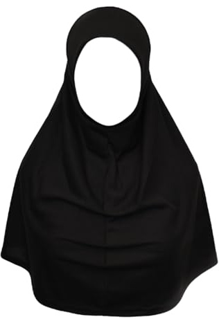 Oriental Trade Cotton Plain Hijab Under Scarf, Turkish Style, 40 x 43 cm, Breathable (Black, Small)