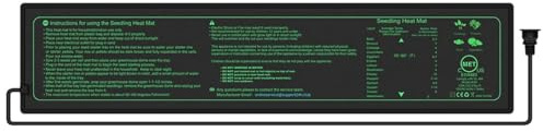 Generico Tappetino Riscaldante Semina – PVC Silicone Cotone 10x52,5cm 220V 7W | Tappeto Riscaldantes Piante | Piastra Riscaldante Per Germinazione, Giardinaggio Indoor, Serra E Propagazione Piante