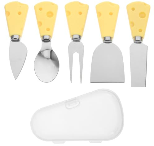 NIYANGLE Set 6 Pezzi Coltelli per Formaggio e Panini in Acciaio Inox con Forchetta da Burro e Spatole per Formaggio Spalmabile, Utensili per Salumi e Colazione, per Feste e Uso Quotidiano