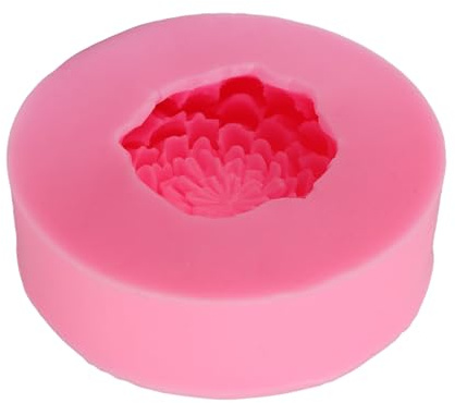 BONKZEBU Moldeo de Velas de Silicona con Flor de Peonía 3D, Duradero para Decoración de Pasteles de Hecho a Mano, Apto para Horno Reutilizable para Regalo para Entusiastas del Bricolaje