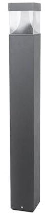 Lucande LED LED-utomhuslampa 'Egon' (modern) i Svart av aluminium/grå zink (1 lamor, glödlampor ingår) - Väglampa, pollare, vägbelysning, sockellampa