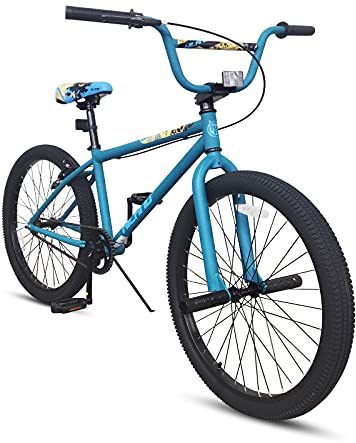 HH HILAND 24 inch BMX Bike for for Teen Bike and Adult Bikes, Beginner-Level BMX to Advanced Riders with 2 Pegs, Bicycles for Men and Women Blue
