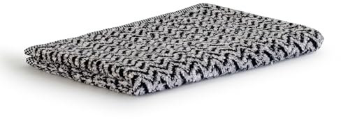 Möve Brooklyn Fischgrat Gästetuch 50 x 30 cm aus 85% Baumwolle / 10% Viskose / 5% Leinen, Nature/Black