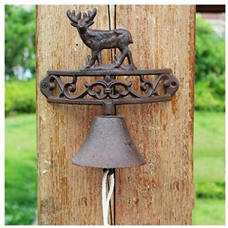 Cast Iron Doorbell Wall Bell Indoor Outdoor Din Cast Iron Bell Welcome Entry Door Bell Antique Doorbell Decoration Front Door Interior Exterior Decor Black Wrought Iron Doorbell Manual Doorbell Perso