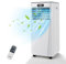 COSTWAY 7000BTU Portable Air Conditioner, 4 in 1 Mobile Cooler, Dehumidifier, Fan with Sleep Mode, LED & Front Display, Remote Control, 2 Speeds & 24H Timer