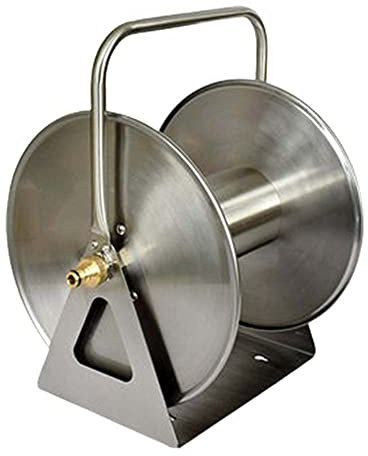 Schlauchtrommel Wandhalterung, Edelstahl Schlauchwagen Lagerregal 196 Fuß 1/2 Metall Wasserschlauchtrommel Zur Reinigung Von Autos Gartenbewässerung