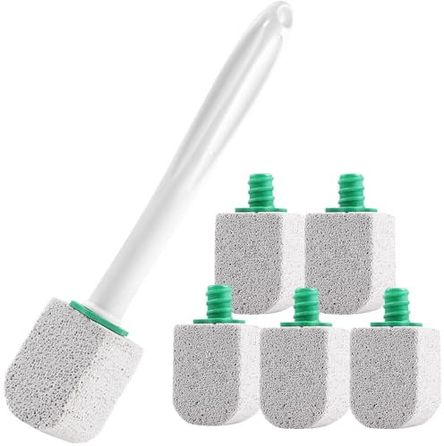 Bimsstein Toilettenreiniger, 6 Stück Bimsstein WC mit 1 Griff, Cleaning Block WC, Bimsstein Für Toilette, Badezimmer, Küchen, Schwimmbäder, Zur Entfernung Hartnäckiger Flecken (B)