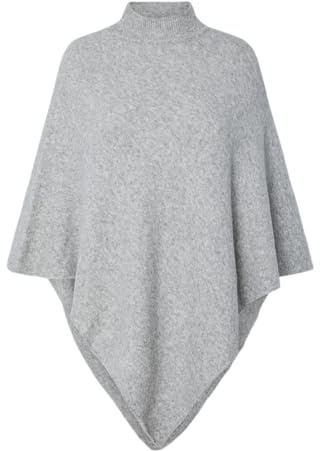 PIECES Poncho para mujer Pcfortuna de cuello alto Noos BC, Color gris., Tallaúnica
