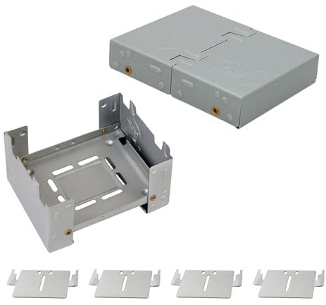 Mini Estufa de Alcohol, Mini Estufa para Camping, Quemador de Alcohol Camping, Mini Estufa para Acampar, para Picnic, Barbacoa, Camping, Senderismo, Viajes, 2 Piezas, con 4 Deflectores de Viento