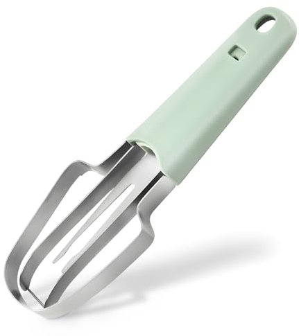 Ushine Coupe-Fruits 3 en 1 en Acier Inoxydable,Coupe-Melon Multifonctions,Ustensiles de Cuisine Faciles à Utiliser,Coupe-Pastèque en Acier Inoxydable pour la Maison,les Fêtes,le Camping-Vert