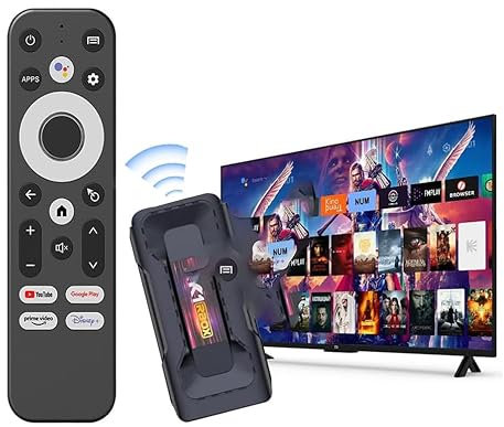GoyaGirl Streaming Box Android TV Stick 4K UHD - SRT41 - Clé HDMI TV - Chromecast Built-in - Compatible Assistant Vocal - Dolby Atmos - Facile à Installer - Format Stick - Noir TV Box