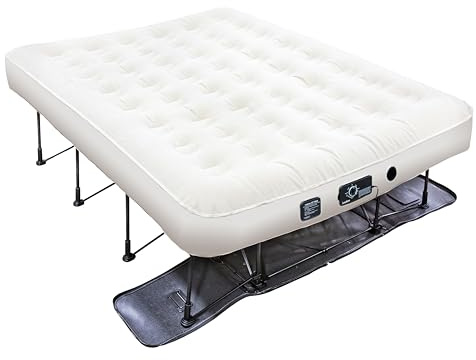 Ivation Colchón Hinchable EZ-Bed (Queen) con Marco y maletín con Ruedas, Cama Inflable con Apagado automático, Superficie cómoda, Ideal para Invitados, Viajes, Vacaciones, Camping.