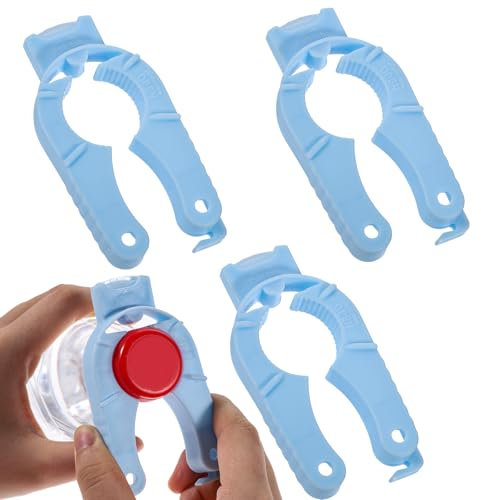 simarro 4 apribottiglie in plastica, apribottiglie multifunzionali, in plastica, ergonomici, per mani artritiche, anziani, anziani, mani deboli (blu)