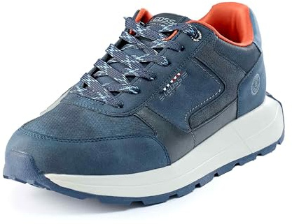 LEOSS ORIGINAL Scarpe Sportive Uomo Scarpe da Corsa Casual Air Sportive Scarpe da Ginnastica Antiscivolo Leggere Canvas Sneaker (Blu Scuro, 43 EU, MLE255333-3)