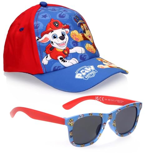 The Geeky Pop Pat' Patrouille – Casquette et Lunettes de Soleil Garçon Chase & Marcus | Protection UV 100% Catégorie 3 | Fermeture Réglable | Kit parfait pour Enfants 5-12 Ans